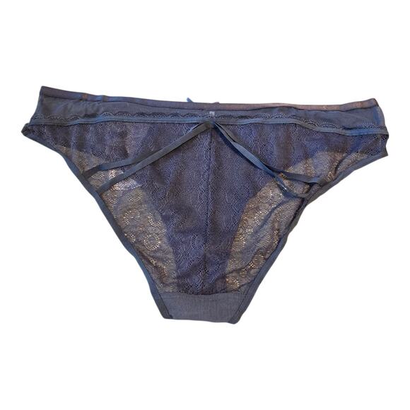 Smart & Sexy The Curvy Collection High Rise Cheekini Womens 10 Gray Lace Mesh - Picture 2 of 8